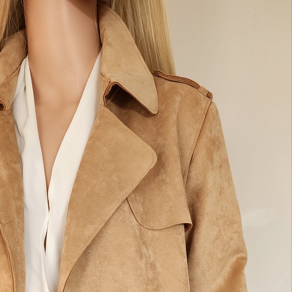 FOREVER 21 TRENCH COAT SUEDE MEDIUM - Picture 2 of 13